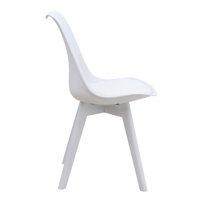 Καρέκλα τραπεζαρίας Viva Megapap PP - PU λευκό - ξύλινο λευκό πόδι 48,5x54x80εκ. - Image 6