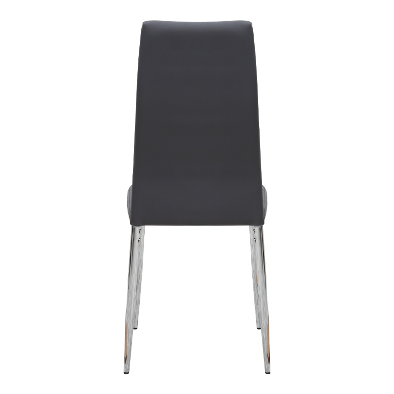 Καρέκλα τραπεζαρίας Rosa Megapap μαύρο PU - μεταλλικό πόδι χρωμίου 41x48x98εκ. - Image 6