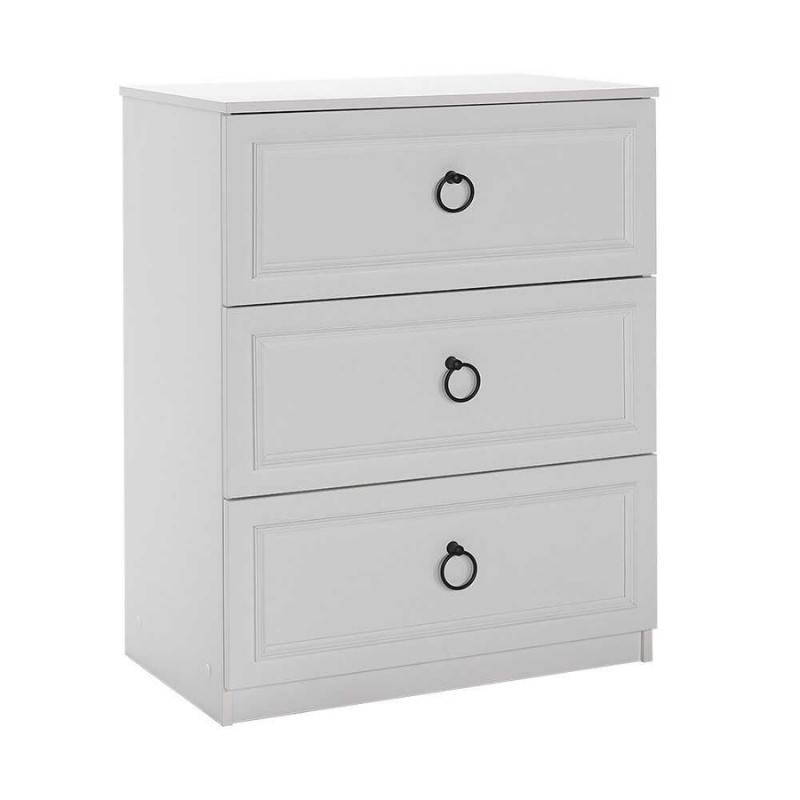 Συρταριέρα Hampton Megapap χρώμα λευκό 72x44x93εκ.