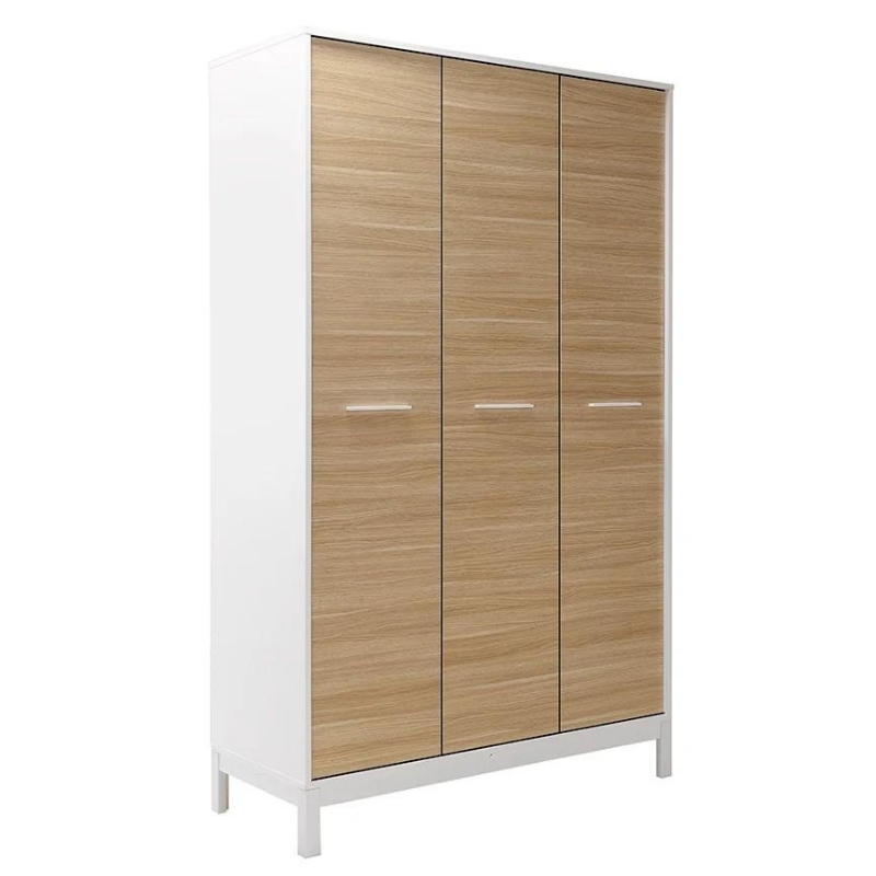 Ντουλάπα ρούχων London Megapap τρίφυλλη χρώμα oak – λευκό 120x52x202εκ.