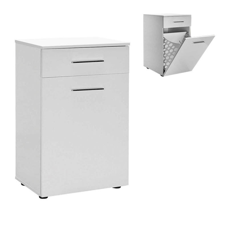 Ντουλάπι – Καλάθι απλύτων Diamond Megapap χρώμα λευκό gloss 52x38x83εκ.