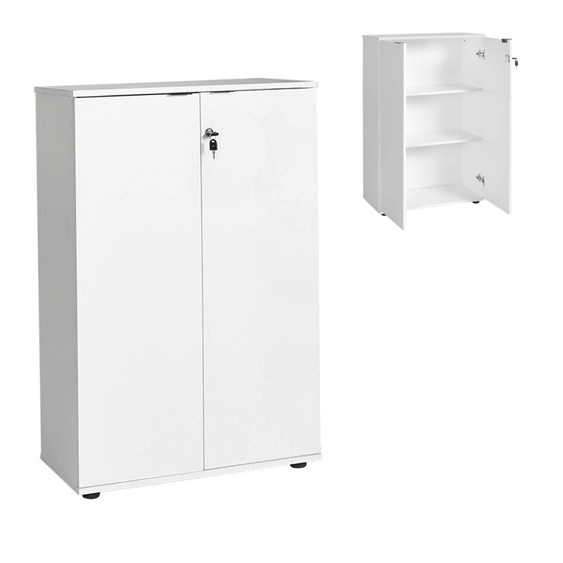 Ντουλάπι γραφείου Rio Megapap με κλειδαριά χρώμα λευκό 72x34x109εκ.