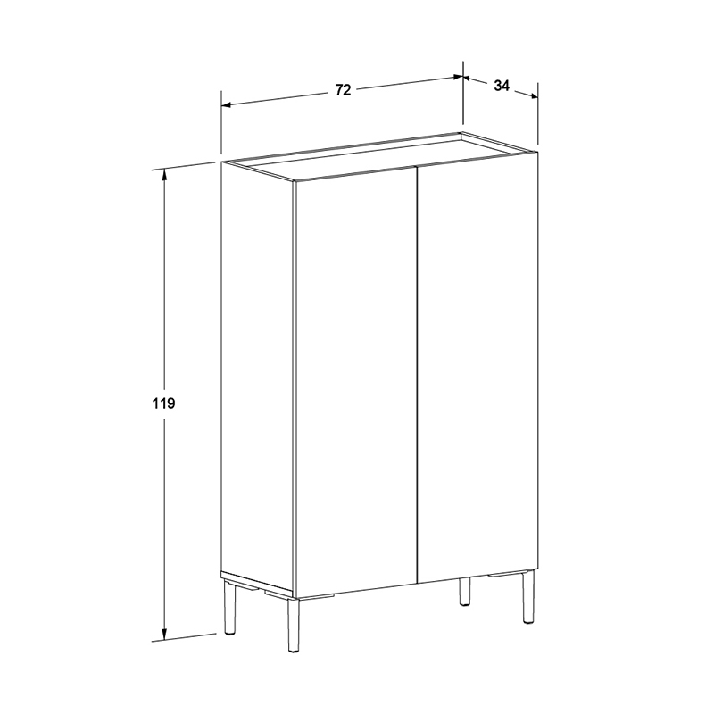 Παπουτσοθήκη - Ντουλάπι Pool Megapap χρώμα λευκό 72x34x119εκ. - Image 6