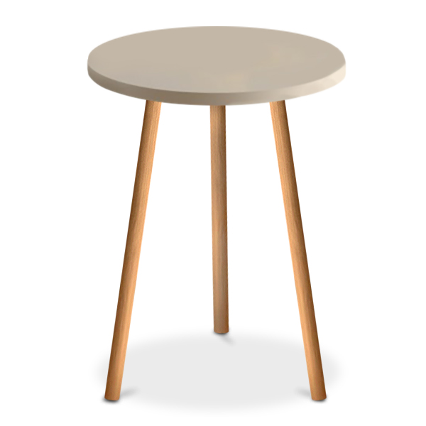 Τραπεζάκι βοηθητικό Roma Megapap χρώμα κρεμ 33,5×33,5×46εκ.