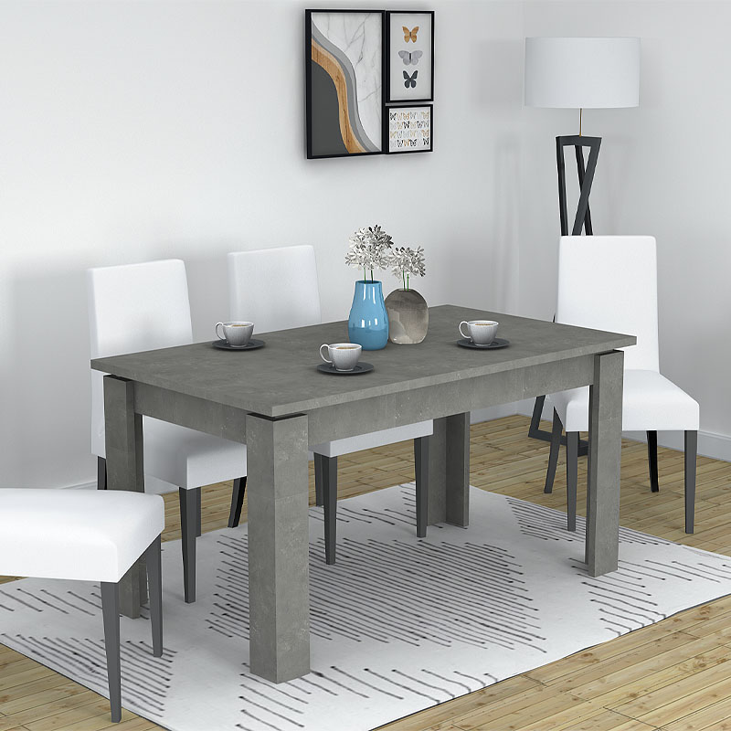 Τραπέζι Denzel Megapap χρώμα γκρι σκυροδέματος 120x80x76εκ.