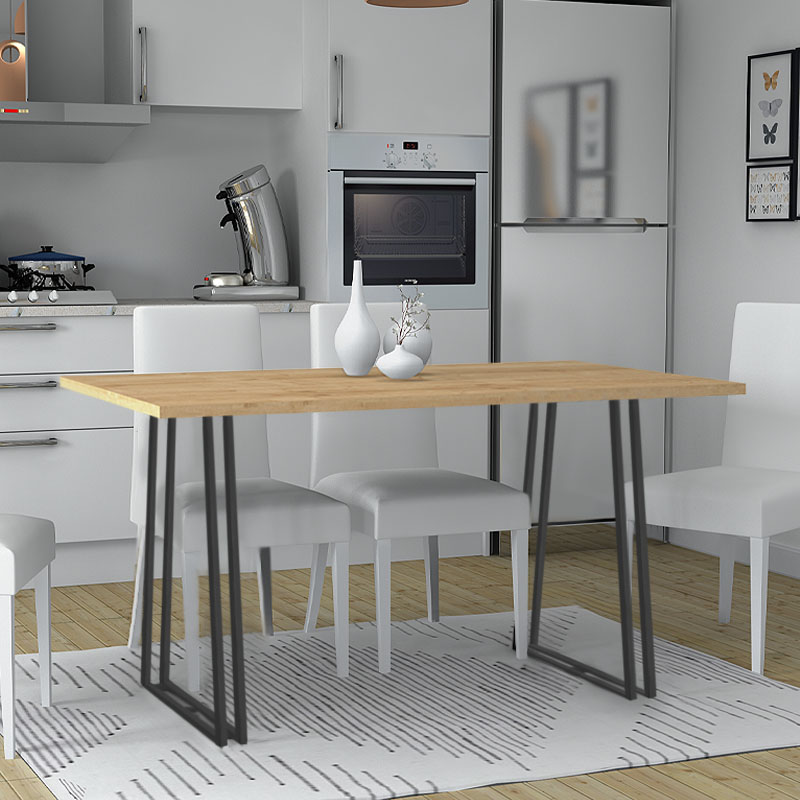 Τραπέζι Gable Megapap χρώμα φυσικό οξιάς – ανθρακί 140x80x76εκ.