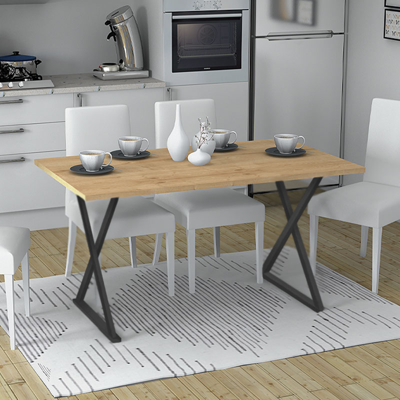 Τραπέζι Bette Megapap χρώμα φυσικό οξιάς – ανθρακί 140x80x76εκ.