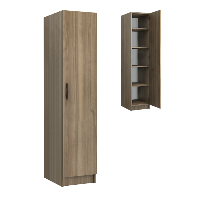 Ντουλάπα ρούχων Ricardo Megapap μονόφυλλη χρώμα καρυδί 40×51,8×181εκ.