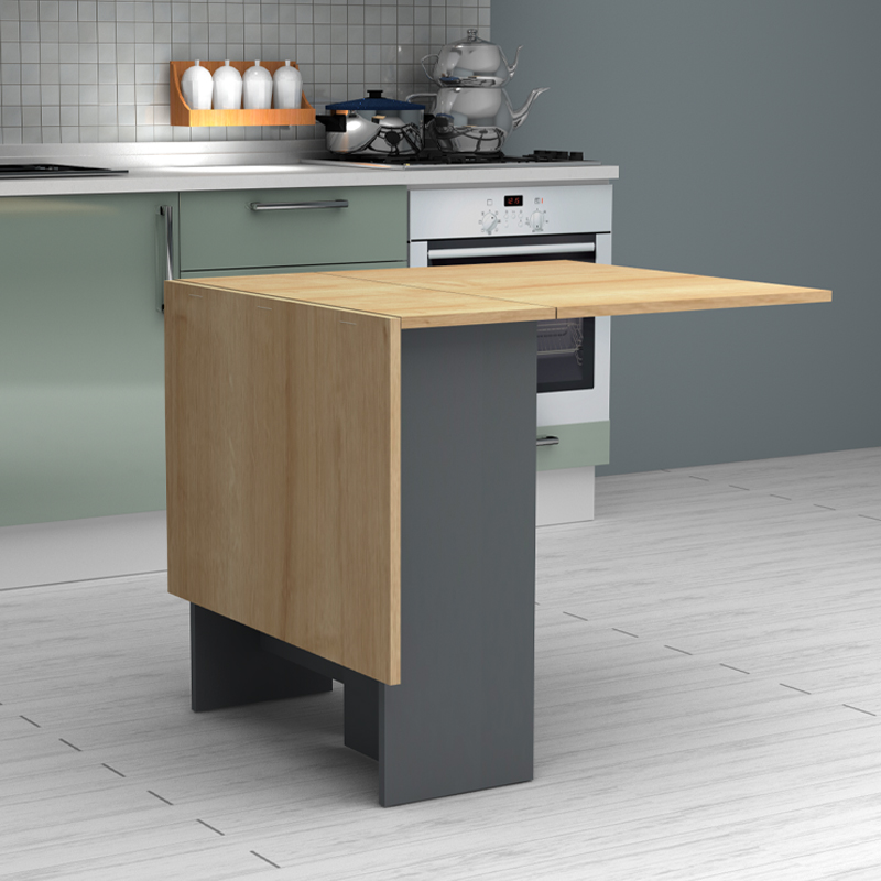 Τραπέζι Pepe Megapap επεκτεινόμενο χρώμα ανθρακί - φυσικό οξιάς 28(56+56)x77x75εκ. - Image 6