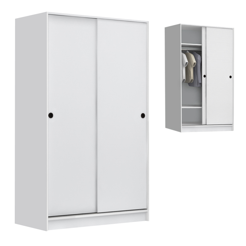 Ντουλάπα ρούχων Regio Megapap δίφυλλη συρόμενη χρώμα λευκό 120x60x200εκ.