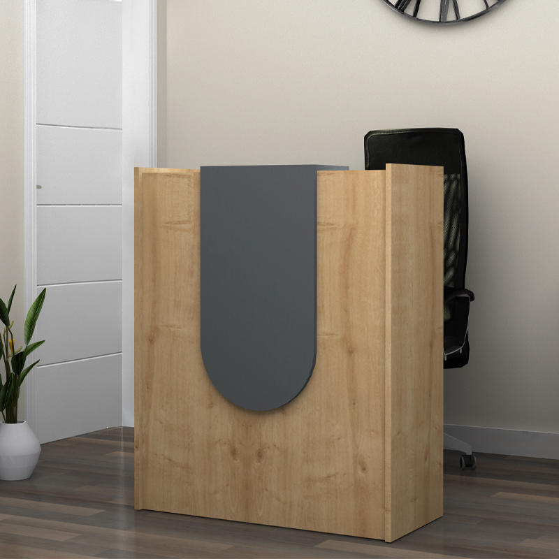 Γραφείο υποδοχής – reception Mezzo Megapap χρώμα φυσικό οξιάς – ανθρακί 90x40x110εκ.