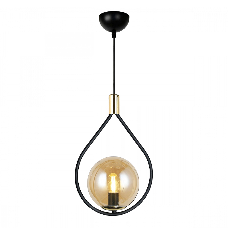 Φωτιστικό οροφής Lewis Megapap E27 μεταλλικό μονόφωτο χρώμα μαύρο – χρυσό 14x26x70εκ.