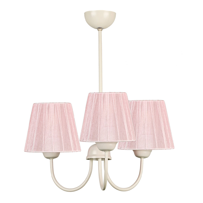 Φωτιστικό οροφής Ovana Megapap E27 μεταλλικό – υφασμάτινο τρίφωτο χρώμα ροζ 45x45x50εκ.