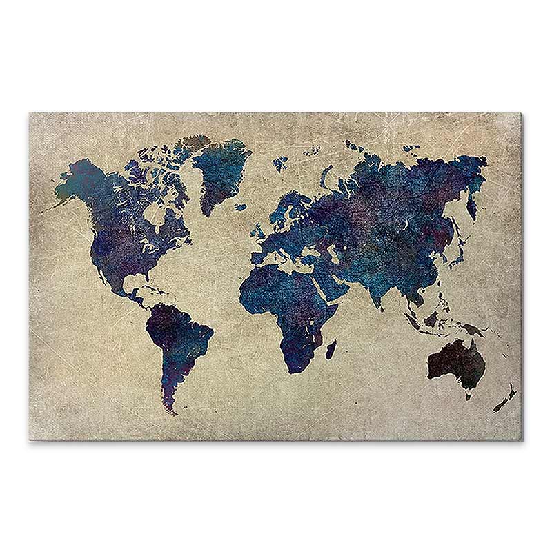 Πίνακας σε καμβά “World Map” Megapap ψηφιακής εκτύπωσης 75x50x3εκ.