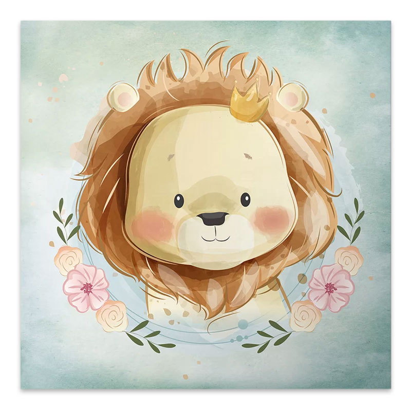 Πίνακας σε καμβά “Baby Lion” Megapap ψηφιακής εκτύπωσης 40x40x3εκ.