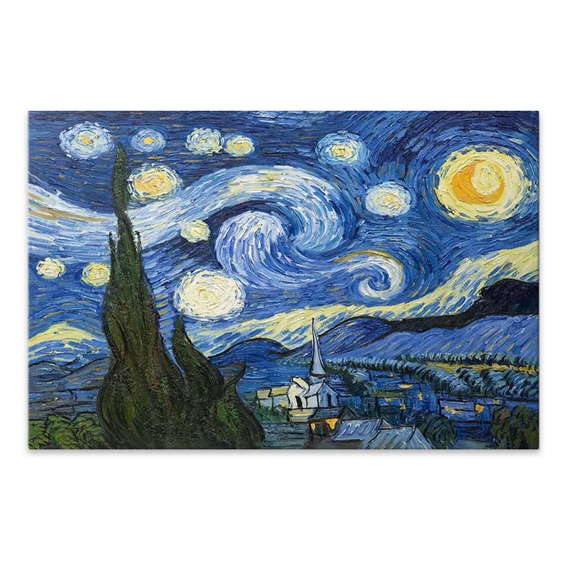 Πίνακας σε καμβά “Starry Night” Megapap ψηφιακής εκτύπωσης 100x70x3εκ.