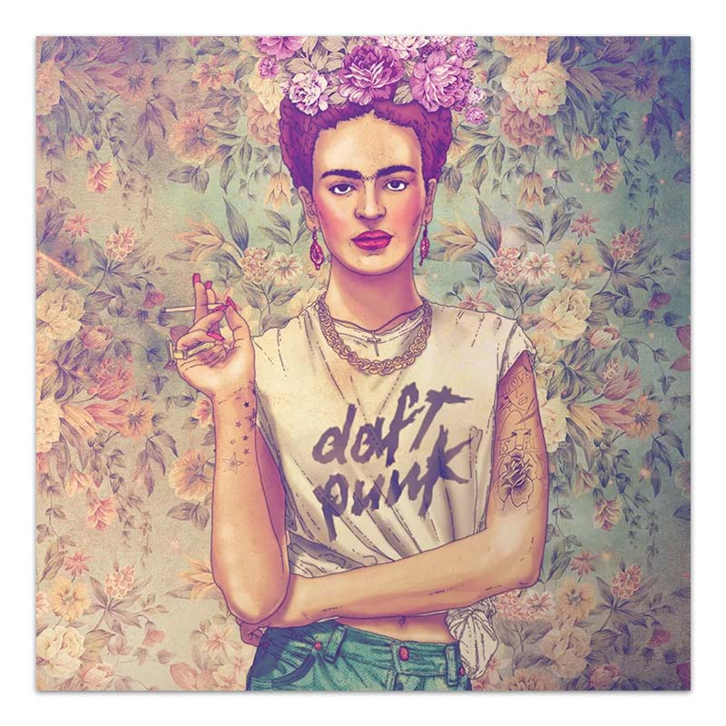 Πίνακας σε καμβά “Frida Punk” Megapap ψηφιακής εκτύπωσης 60x60x3εκ.