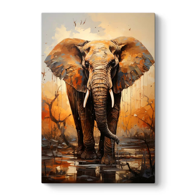 Πίνακας σε καμβά “Elephant Story” Megapap ψηφιακής εκτύπωσης 60x90x3εκ.