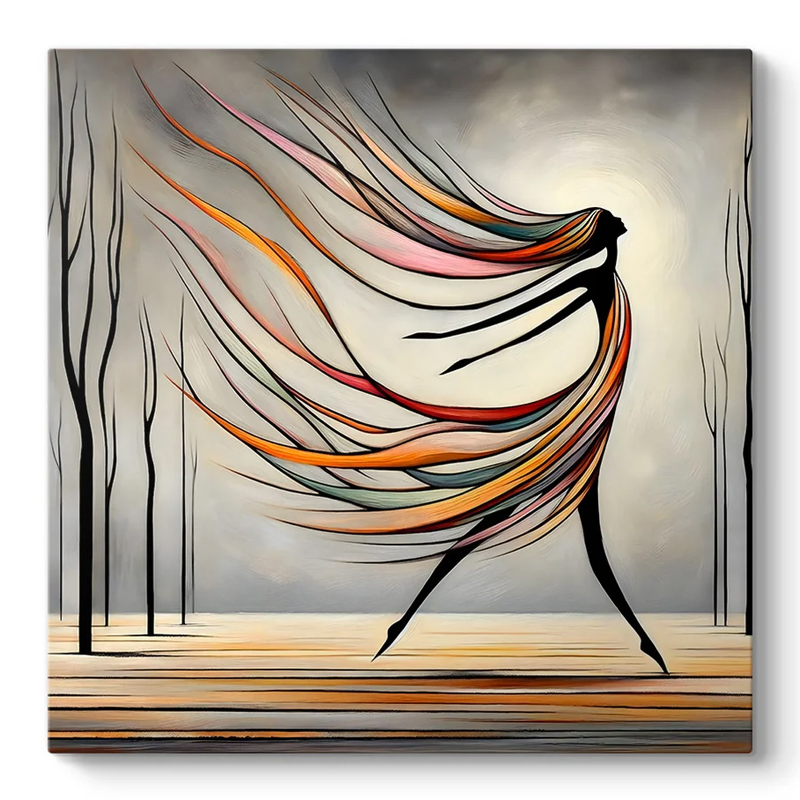 Πίνακας σε καμβά “Abstract Woman” Megapap ψηφιακής εκτύπωσης 60x60x3εκ.