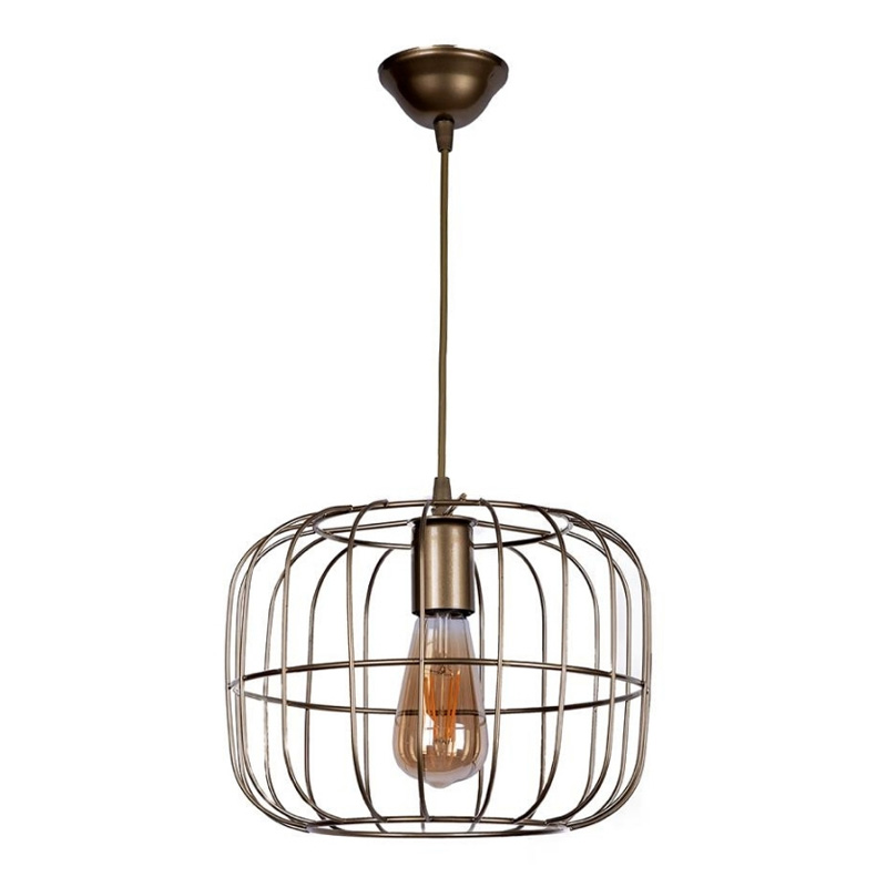 Φωτιστικό οροφής Cassie Megapap E27 μεταλλικό μονόφωτο χρώμα χρυσό Ø25×60εκ.