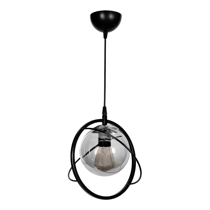 Φωτιστικό οροφής Globe Megapap E27 μεταλλικό μονόφωτο χρώμα μαύρο Ø25×75εκ.