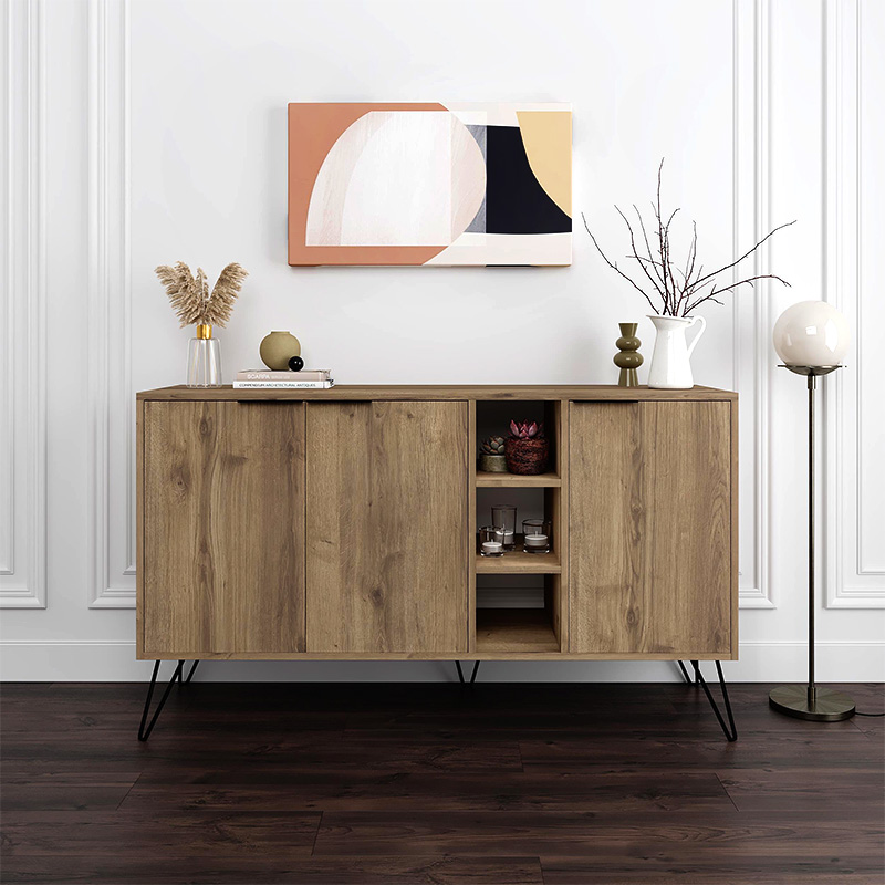 Μπουφές Clara Megapap χρώμα ανοιχτό καρυδί 142×35,6×83εκ.