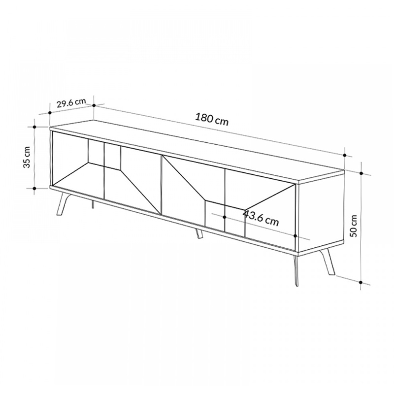 Έπιπλο τηλεόρασης Dune Megapap χρώμα sapphire oak 180x29,6x50εκ. - Image 6