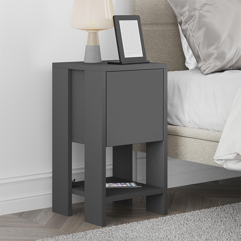 Κομοδίνο Ema Megapap χρώμα ανθρακί 30x30x55εκ.