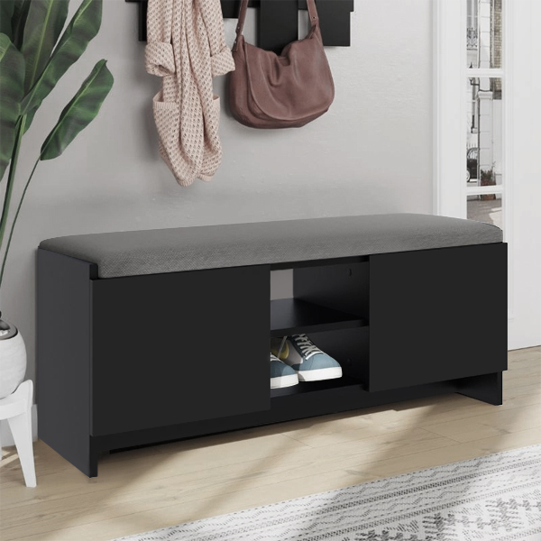 Παπουτσοθήκη Zulla Megapap χρώμα μαύρο 110x37x43εκ.