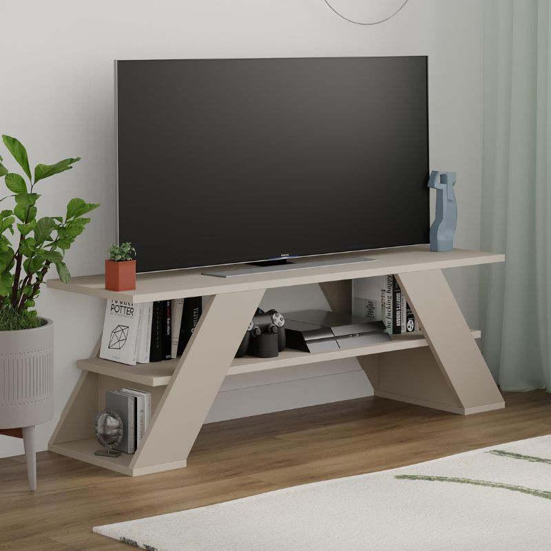 Έπιπλο τηλεόρασης Farfalla Megapap χρώμα sandstone 120×33,5×40εκ.