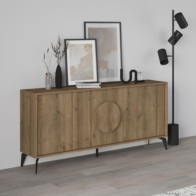 Μπουφές Gora Megapap χρώμα ανοιχτό καρυδί 180×35,6×82εκ.