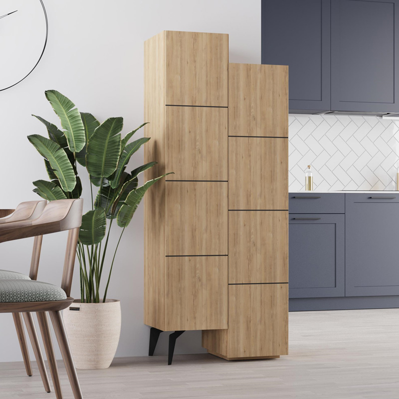 Ντουλάπι κουζίνας/μπάνιου – Παπουτσοθήκη Stair Megapap χρώμα sapphire oak 62,2×37,4×156εκ.
