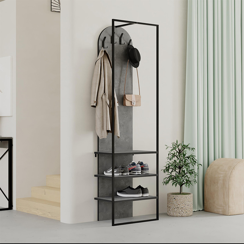 Έπιπλο εισόδου Archy Megapap χρώμα γκρι ρετρό 53×31,7×180εκ.