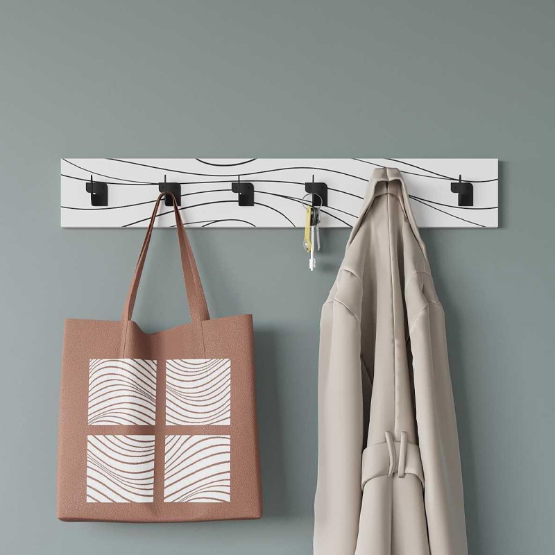 Κρεμάστρα τοίχου Flow Megapap χρώμα λευκό 63×1,8×9,8εκ.