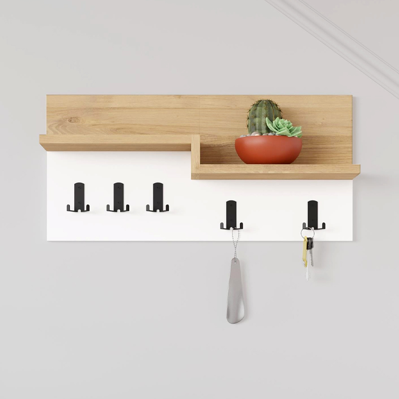 Κρεμάστρα τοίχου Harmon Megapap χρώμα sapphire oak – λευκό 65x15x31εκ.