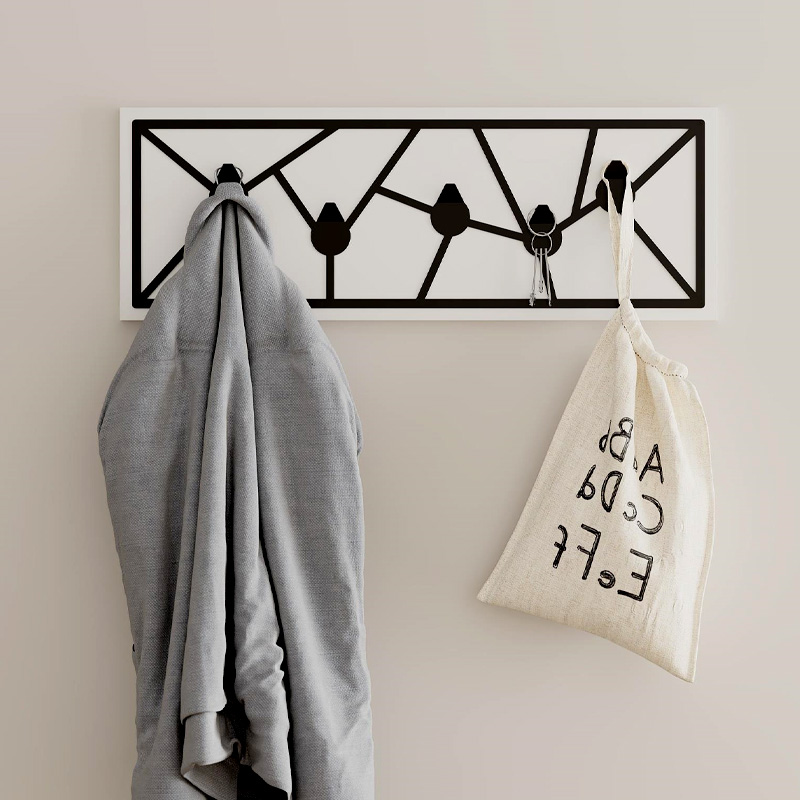 Κρεμάστρα τοίχου Trace Megapap χρώμα λευκό 74,6×1,8×26,6εκ.