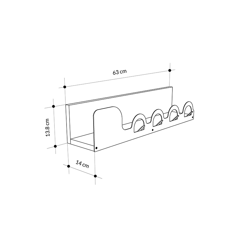 Κρεμάστρα τοίχου Liora Megapap χρώμα sapphire oak 63x14x14εκ. - Image 6