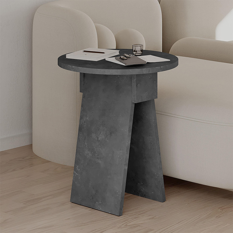 Τραπεζάκι βοηθητικό Chen Megapap χρώμα γκρι ρετρό Φ42×50εκ.