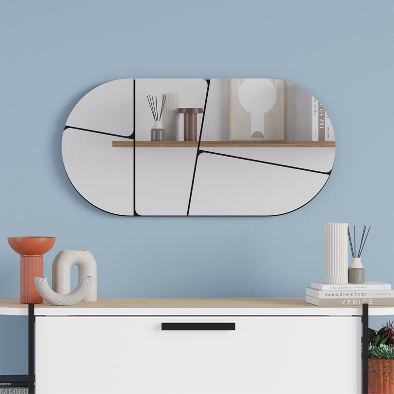 Καθρέπτης τοίχου Otis Megapap χρώμα μαύρο 80×2,2×40εκ.