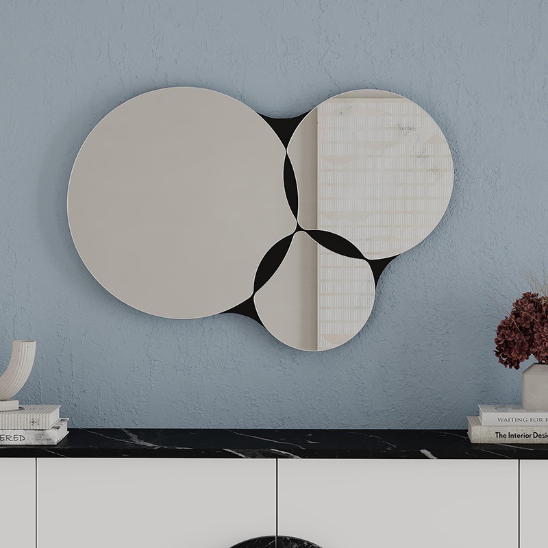 Καθρέπτης τοίχου Gora Megapap χρώμα μαύρο 75,4×2,2×51,2εκ.