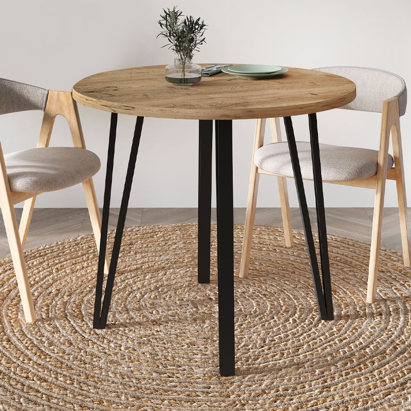 Τραπέζι Xana Megapap χρώμα sepet oak Ø90×77,5εκ.