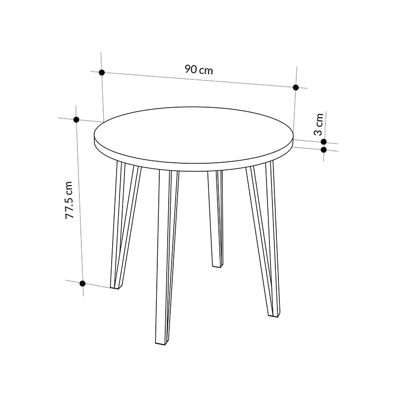 Τραπέζι Xana Megapap χρώμα sepet oak Ø90x77,5εκ. - Image 6