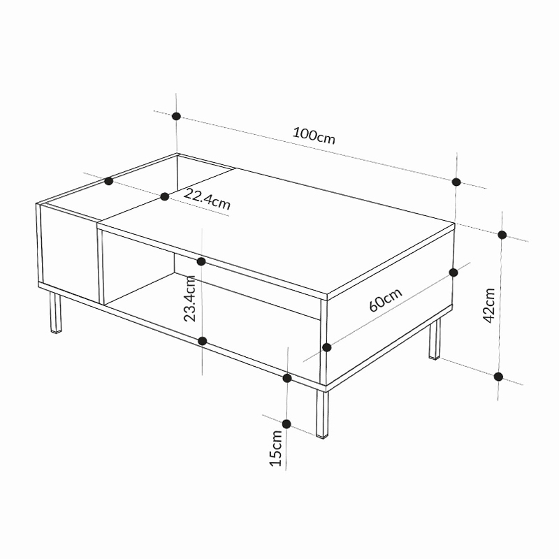 Τραπεζάκι σαλονιού Vena Megapap χρώμα ash green 100x60x42εκ. - Image 6