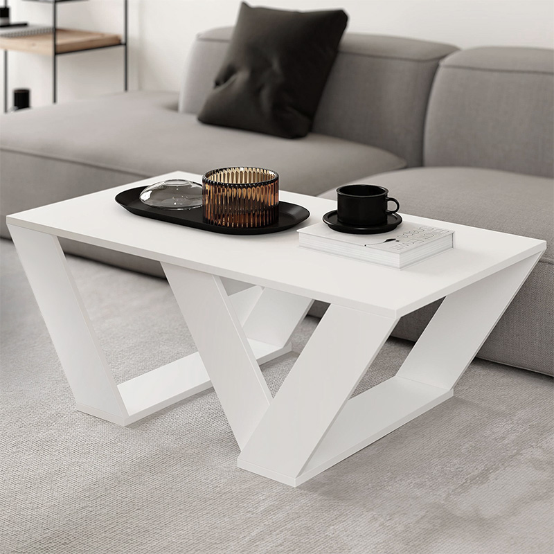 Τραπεζάκι σαλονιού Pipra Megapap χρώμα λευκό 110x60x40εκ.