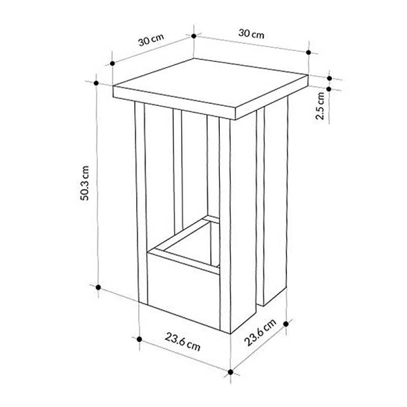 Τραπεζάκι βοηθητικό Tasos Megapap χρώμα sepet oak 30x30x50,3εκ. - Image 6