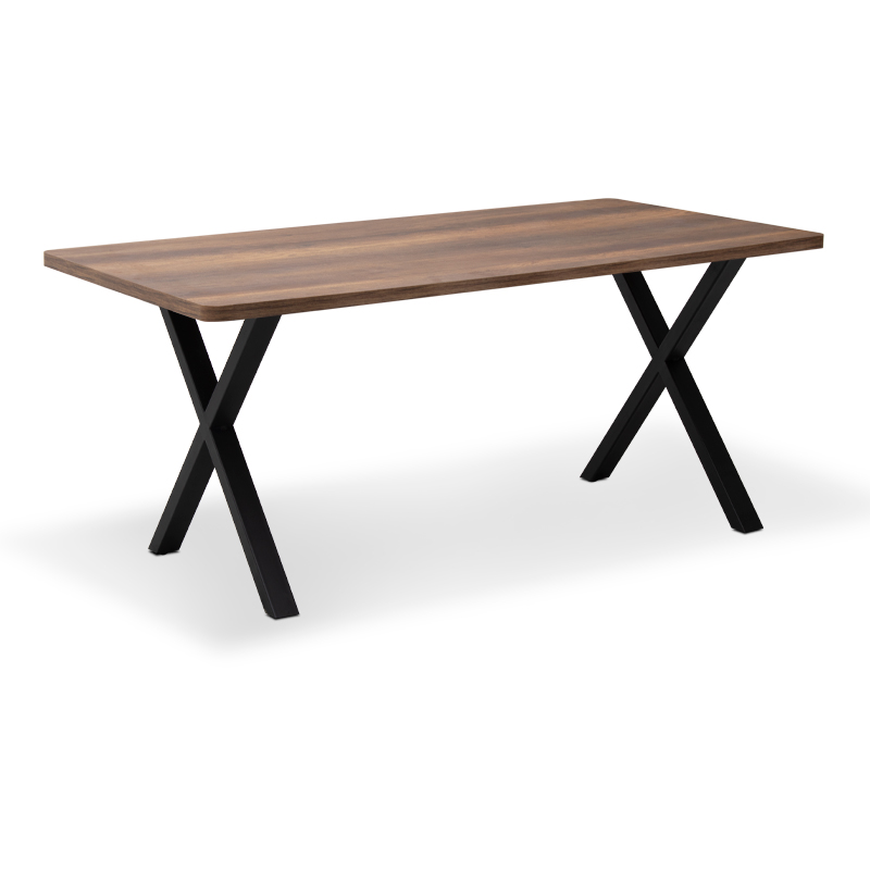 Τραπέζι Jeremy Megapap Mdf – μεταλλικό χρώμα καρυδί 140x80x75εκ.