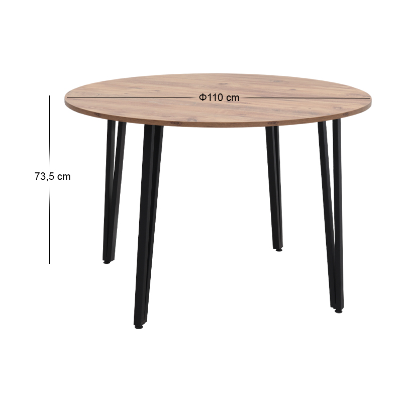 Τραπέζι Zeno Megapap χρώμα ακακίας Ø110x73,5εκ. - Image 6