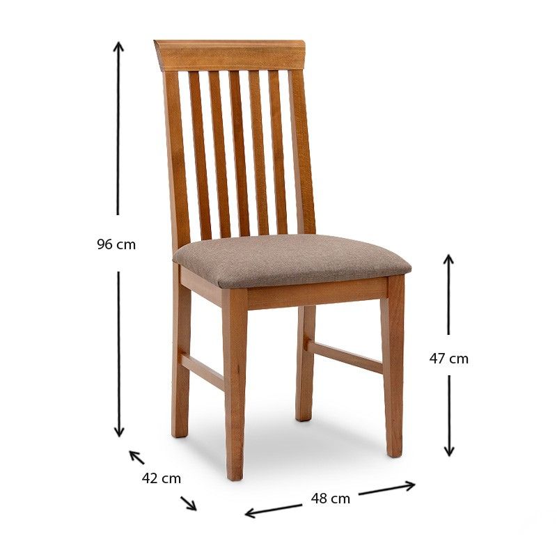 Καρέκλα τραπεζαρίας Francis Megapap από μασίφ ξύλο οξιάς χρώμα καρυδί 48x42x96εκ. - Image 6