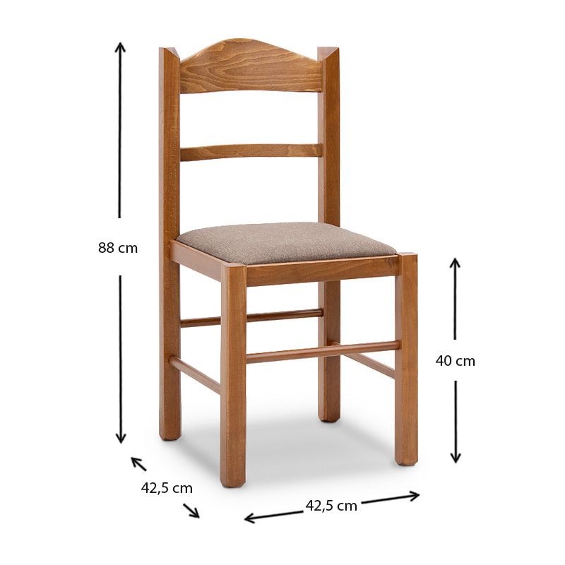 Καρέκλα τραπεζαρίας Virginia Megapap από μασίφ ξύλο οξιάς χρώμα καρυδί 42,5x42,5x88εκ. - Image 6