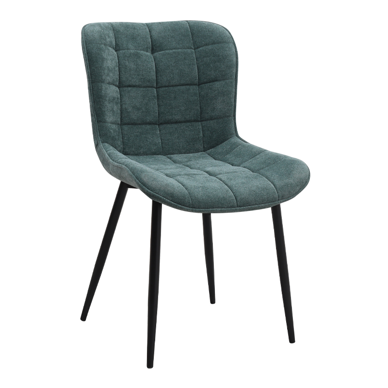 Καρέκλα τραπεζαρίας Chiara Megapap πράσινο ύφασμα – μεταλλικό μαύρο πόδι 48x58x81εκ.